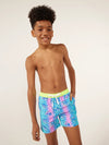 The Dino Delights (Boys Magic Swim Trunk) - Image 1 - Chubbies Shorts