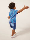 The Lil' Red, Stripe & Cool (Toddler Performance Polo) - Image 2 - Chubbies Shorts