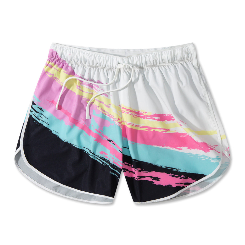 scalloped running shorts