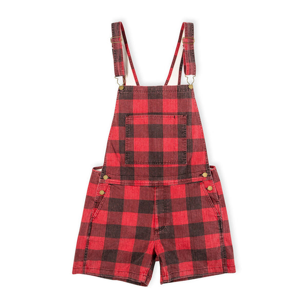 plaid overall shorts