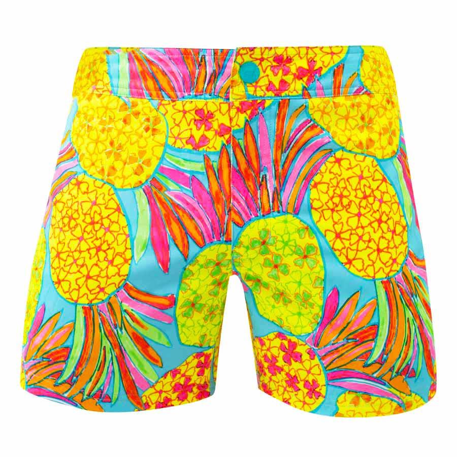 pink pineapple swim trunks