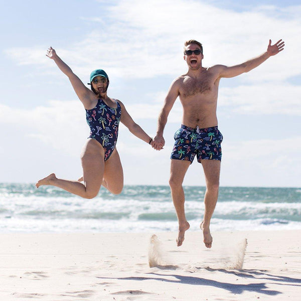 matching bathing suits for him and her