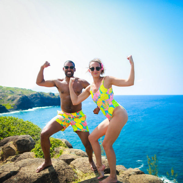 matching bathing suits for him and her