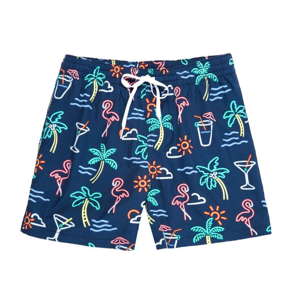 neon colored swim trunks