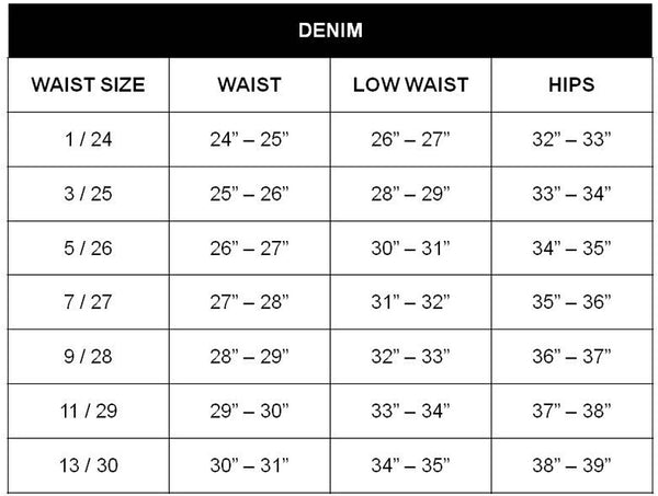 Size Chart – CAllie Girl Boutique