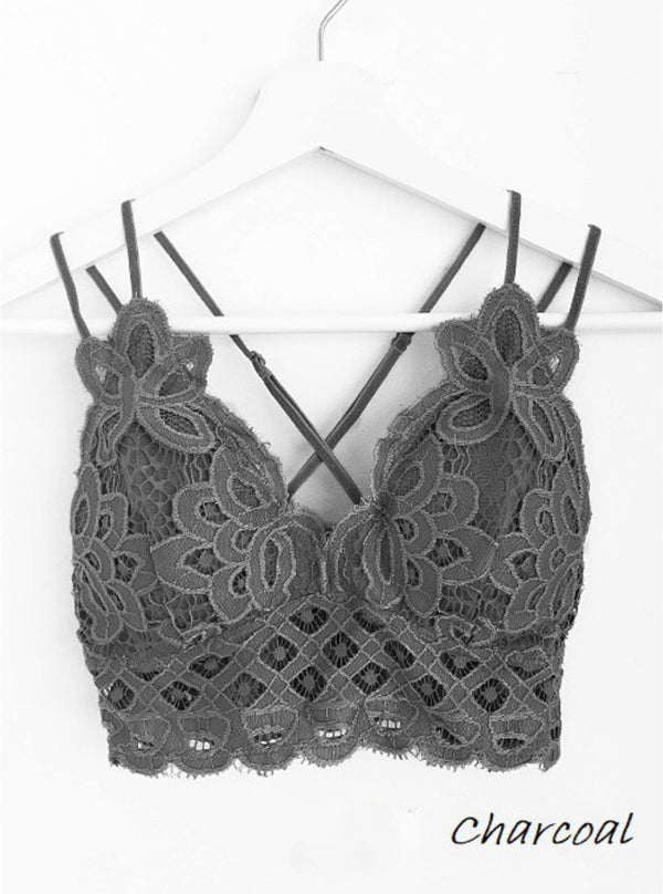 Doily Crochet Lace Bralette - Olive - Boutique 23