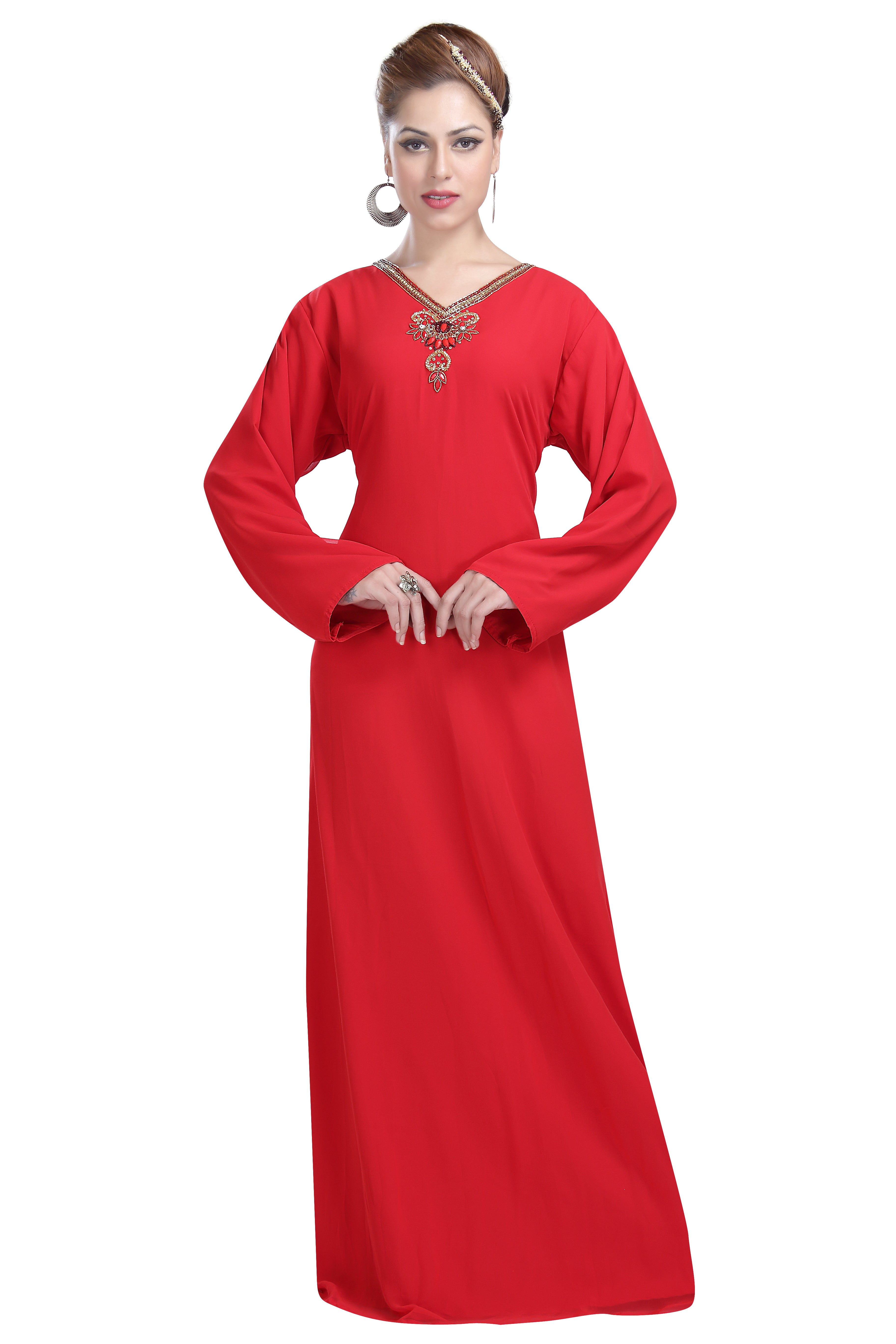 red colour night dress