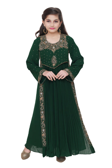 Floral Embroidered Caftan For Kids - Maxim Creation