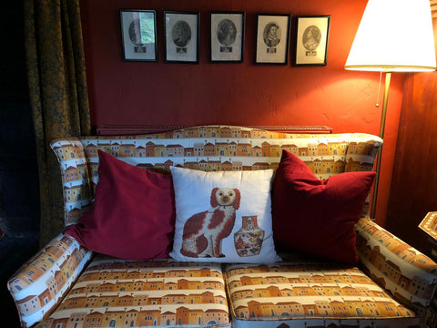 Dog & Dome Red Room, Fabric and Cushion