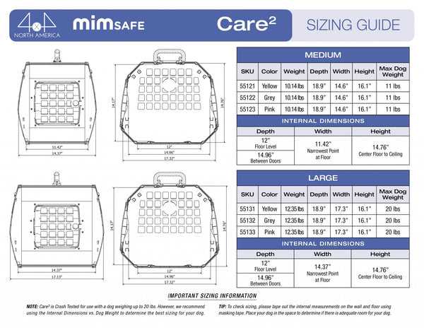 MIM Safe Care2 dimensions