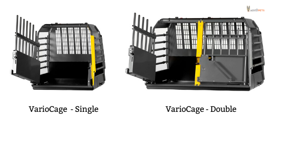 Variocage single and double crates for car travel with dogs