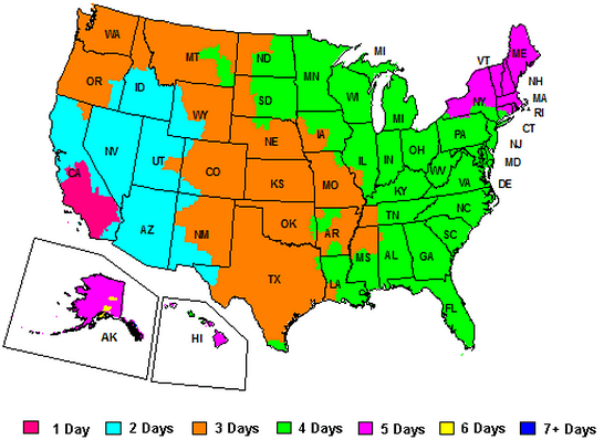 Endura Flap US Shipping Transit Map