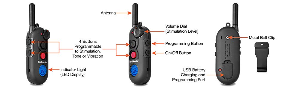 e-collar pe-900 professional dog training collar for 1-3 dogs