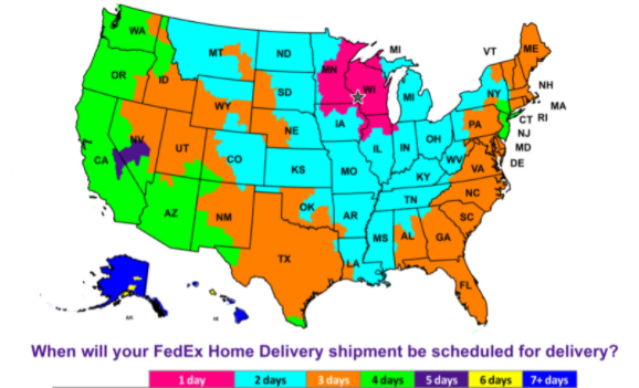 Security Boss Pet Doors transit and shipping map