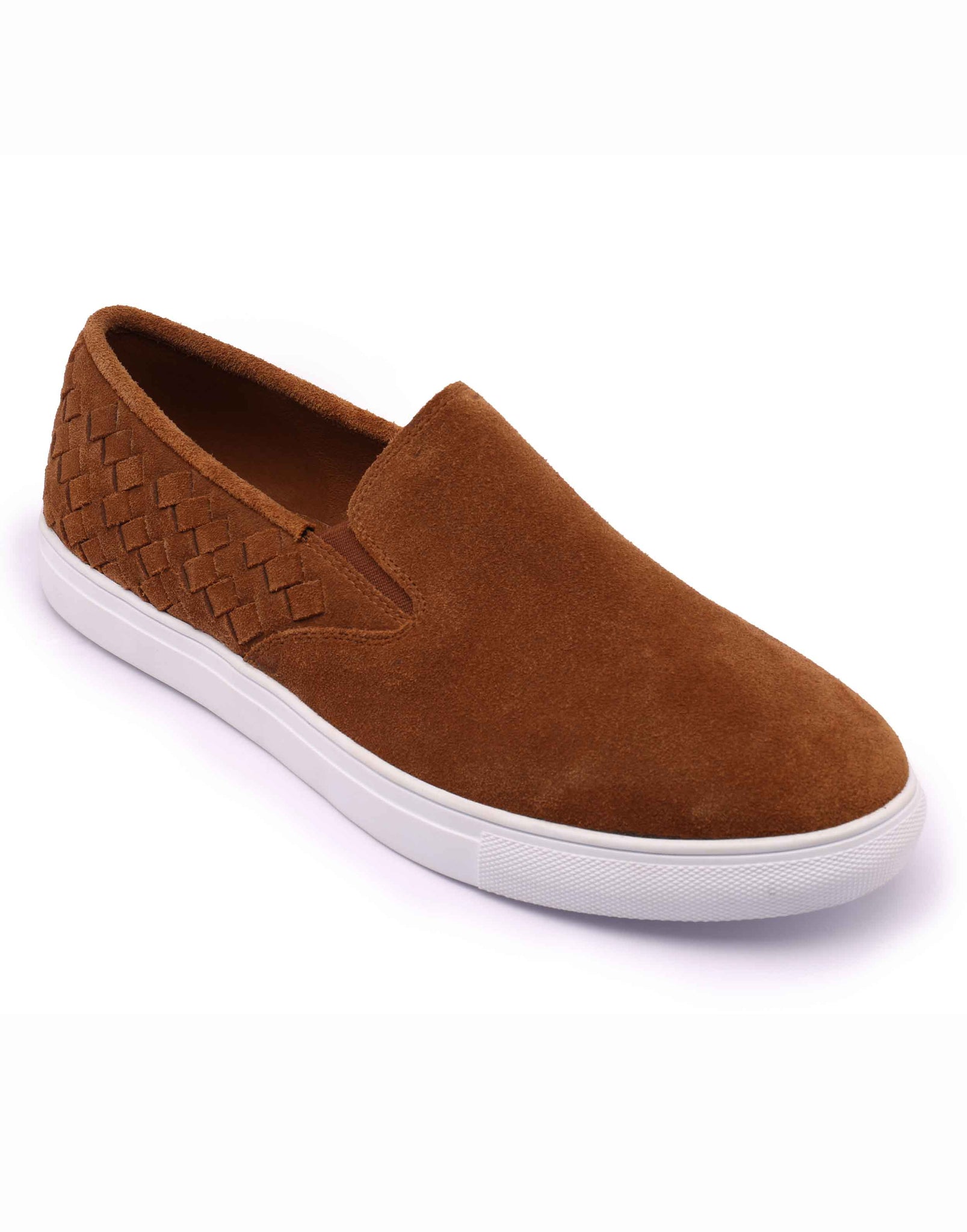 Tan Suede Slip-on With Woven Back – HEEL & BUCKLE LONDON