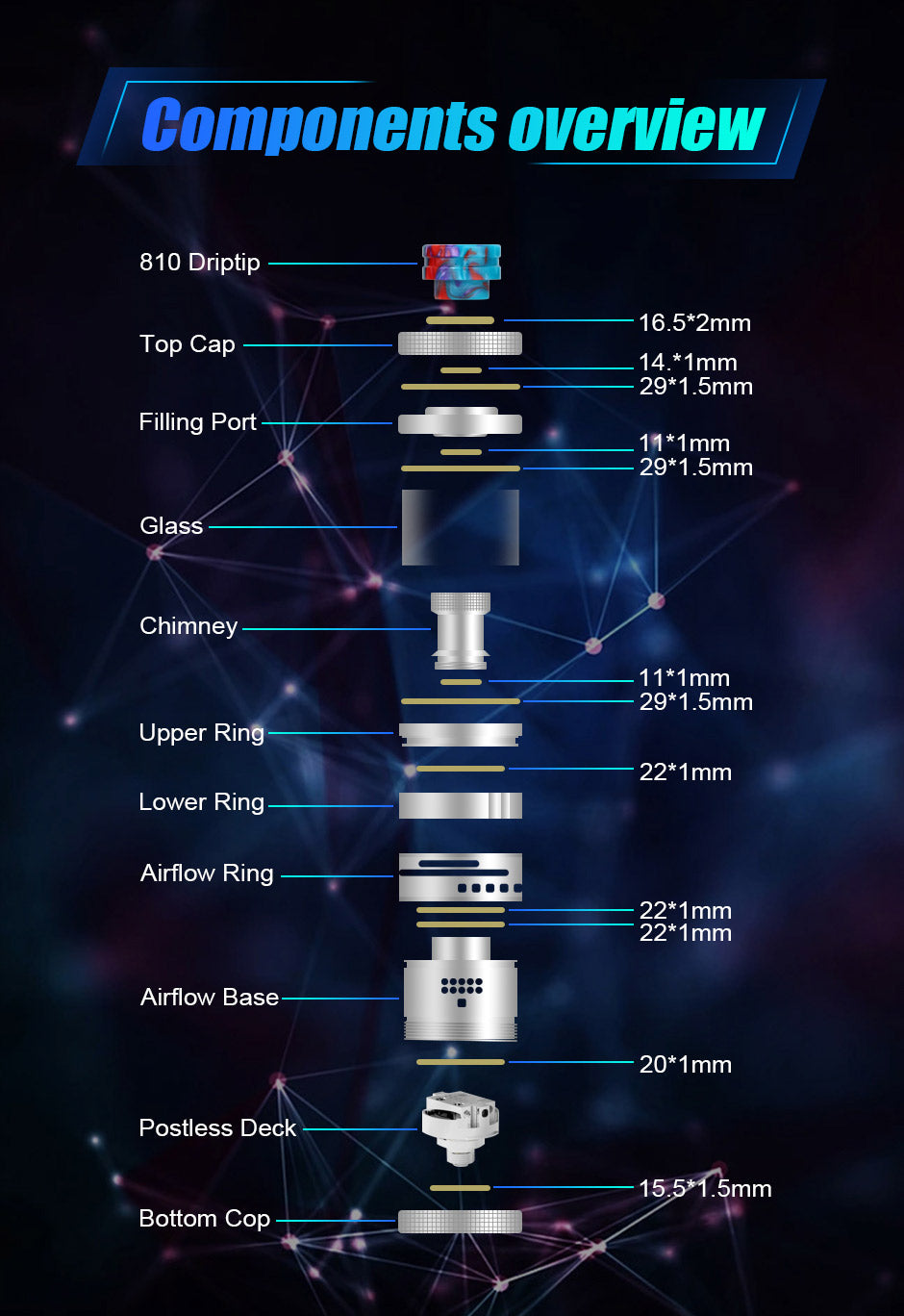 team Crave Aromamizer Plus V3 RDTA Components - Vapelink Vape Shop Australia