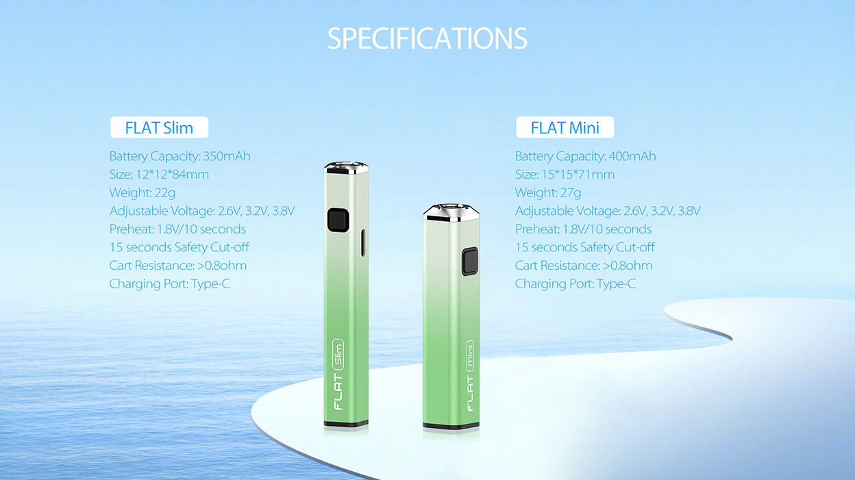 Yocan Flat Series Vaporizer VV Battery - Specifications