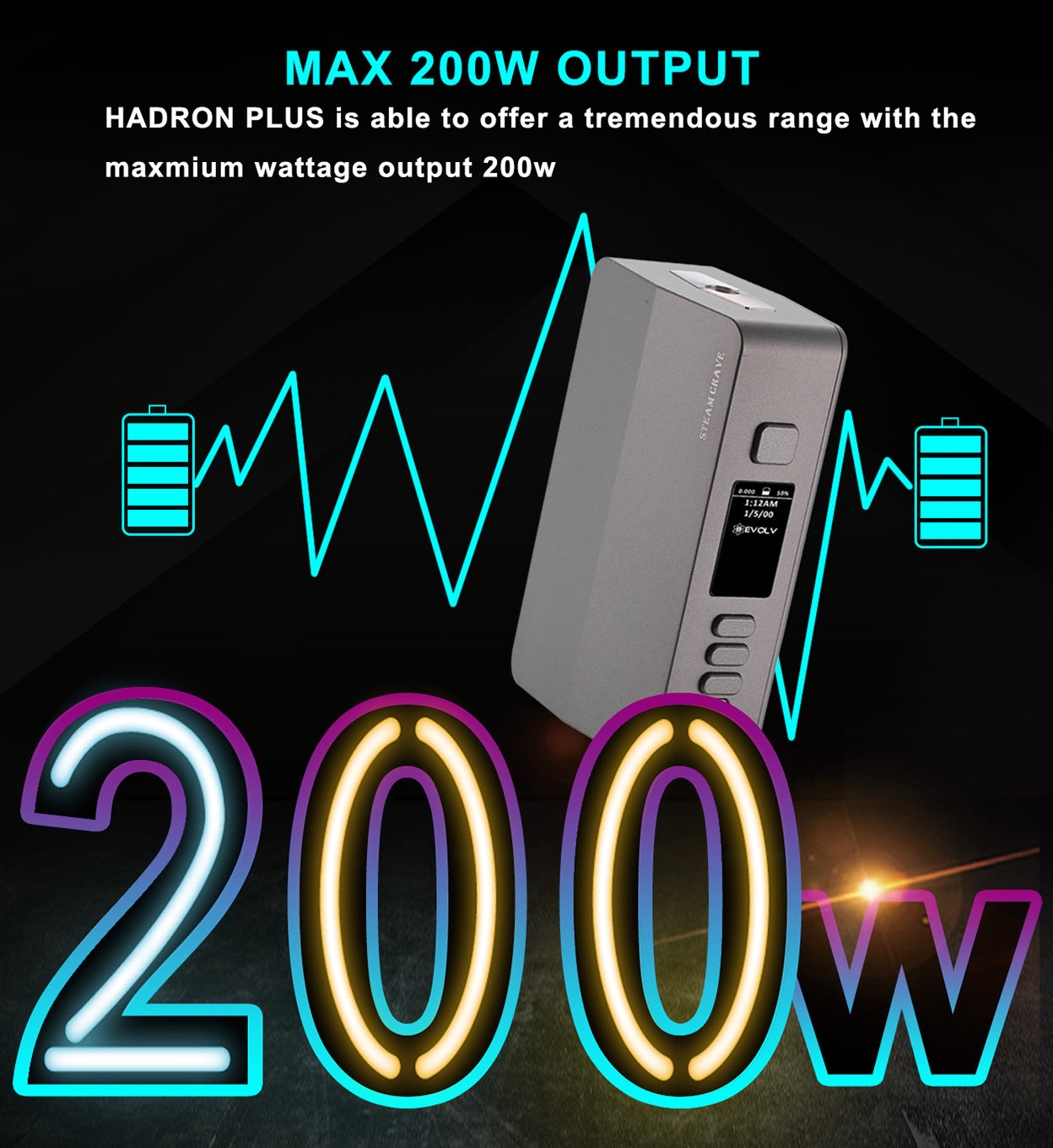 Steam Crave Hadron Plus DNA250C Mod-Maximum 200W Battery