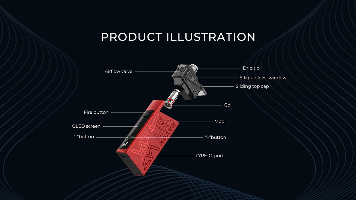 Uwell Havok V1 Pod Mod Kit 1800mAh 4ml | Product Illustration | Vapelink Australia