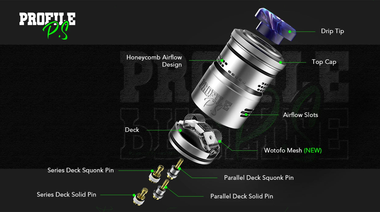 Wotofo Profile PS Dual Mesh RDA Components-Vapelink