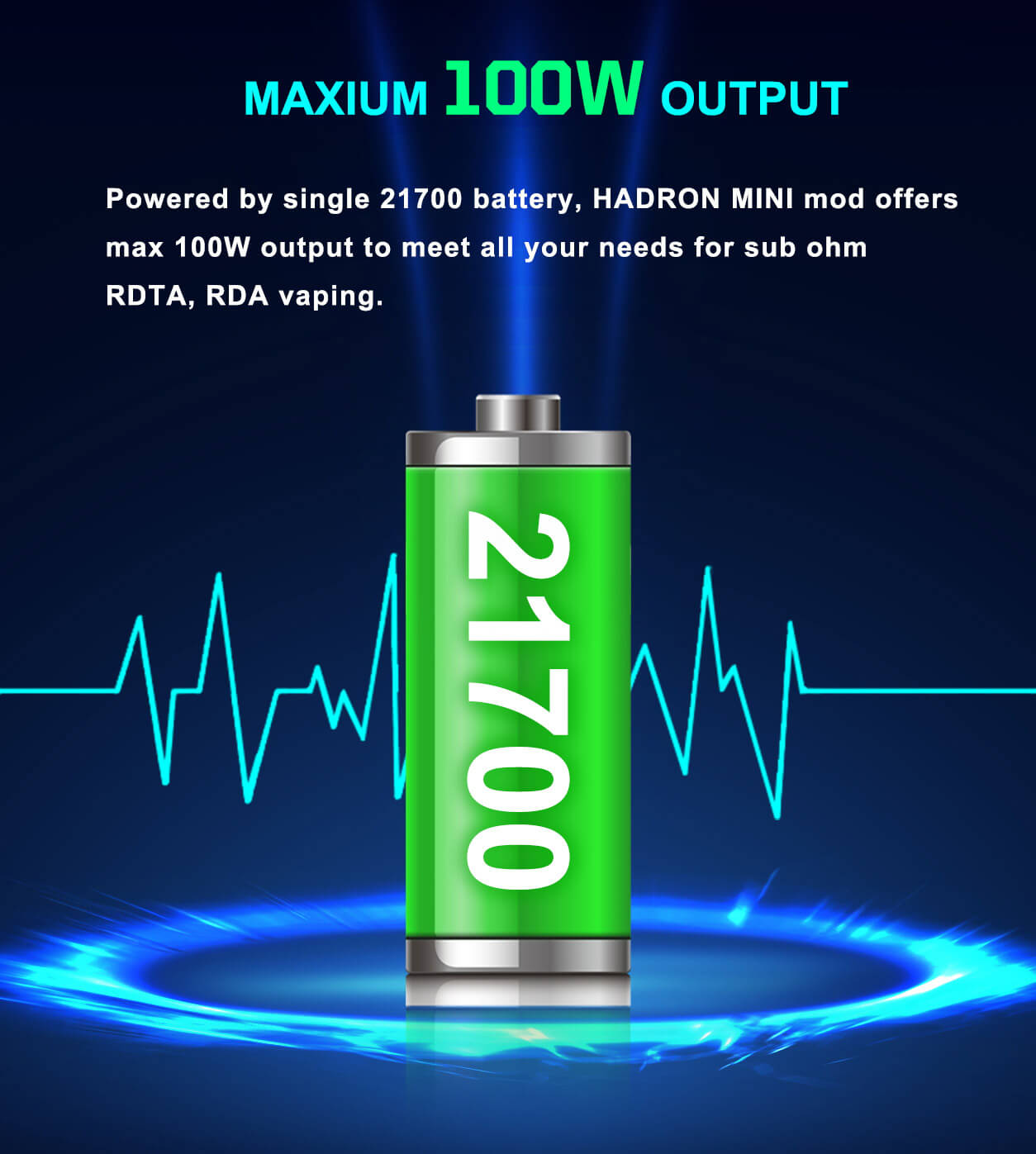 Steam Crave Hadron Mini DNA100C 100W Mod-Maximum 100W Output