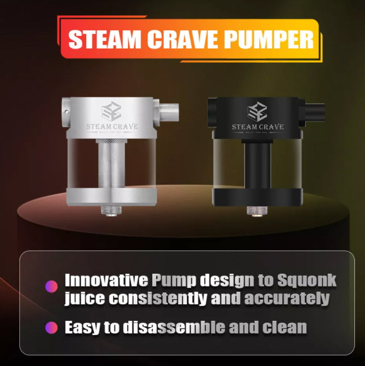 Steam Crave Pumper Squonker Tank 12ml - Squonker Design - Vapelink Vape Shop Australia