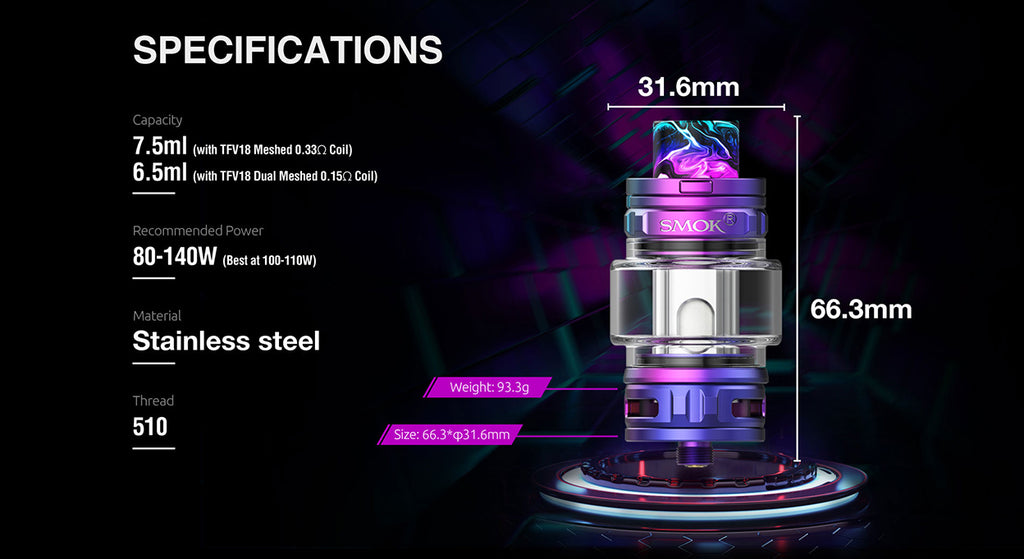 Smok tvf18 Tank Atomizer in Australia | Vapelink Australia