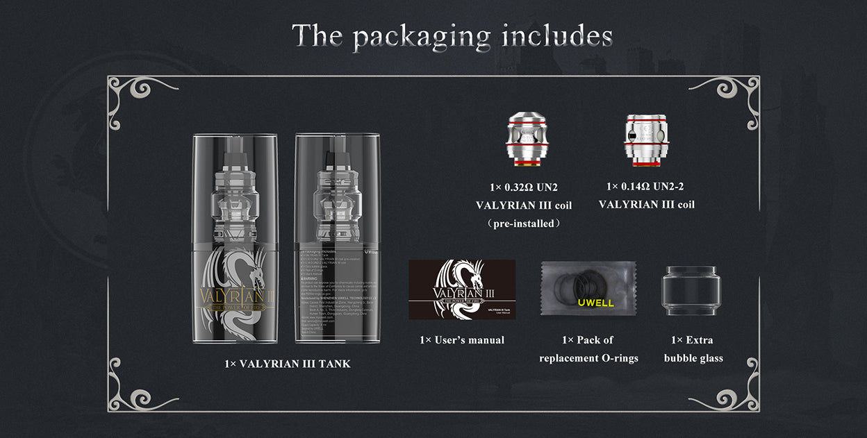 Uwell Valyrian 3 Tank - Packaging - Vapelink Vape Shop Australia