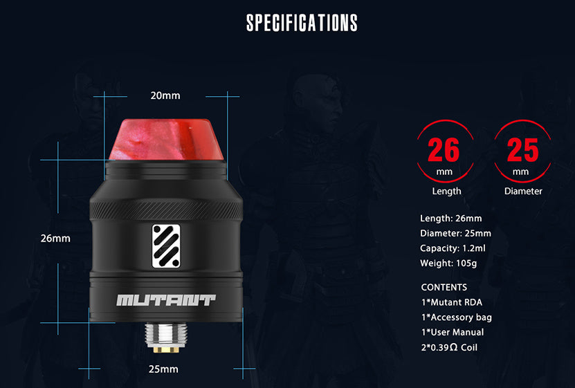 Vandy Vape Mutant RDA Specification-Vapelink Vape Shop Australia