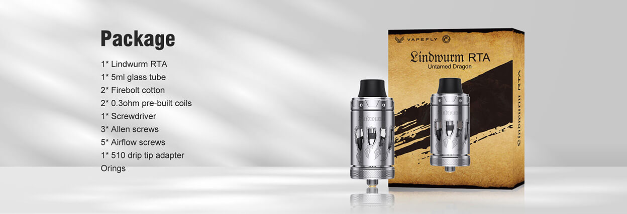 Vapeflly-Lindwurm-RTA-Vapelink Vape Shop Australia - Packaging Content