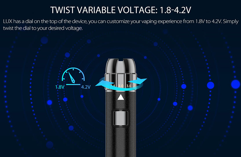 Yocan LUX Vape Pen Vaporizer Battery 400mAh - Adjustable Voltage
