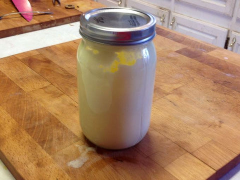 Heavy cream in a jar