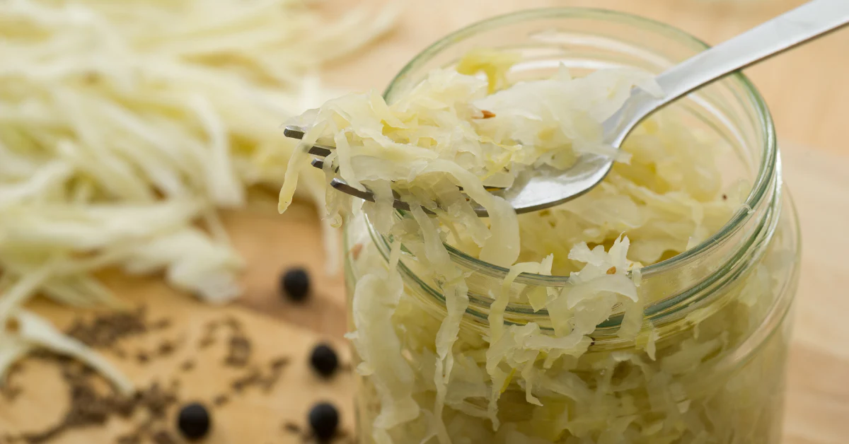 Sauerkraut in a jar