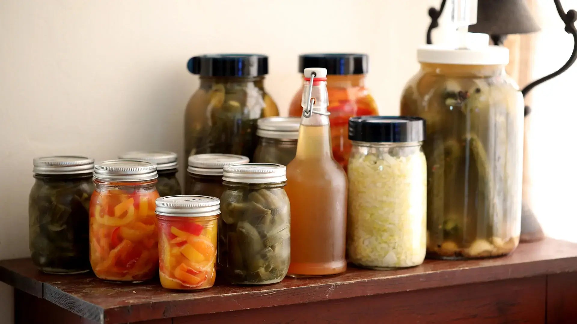 fermented vegetable in jars
