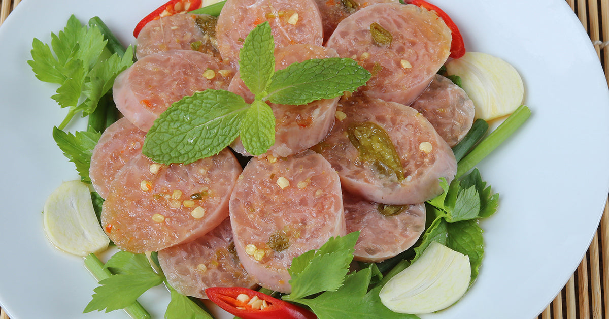 fermented pork and mint