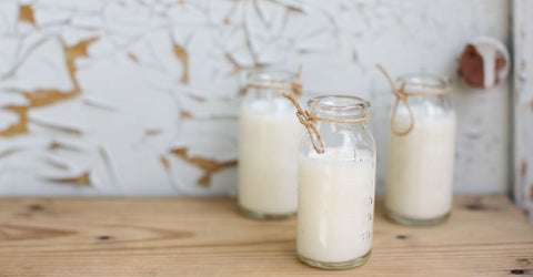 Almond Milk Kefir in 3 Small Carafe Jars