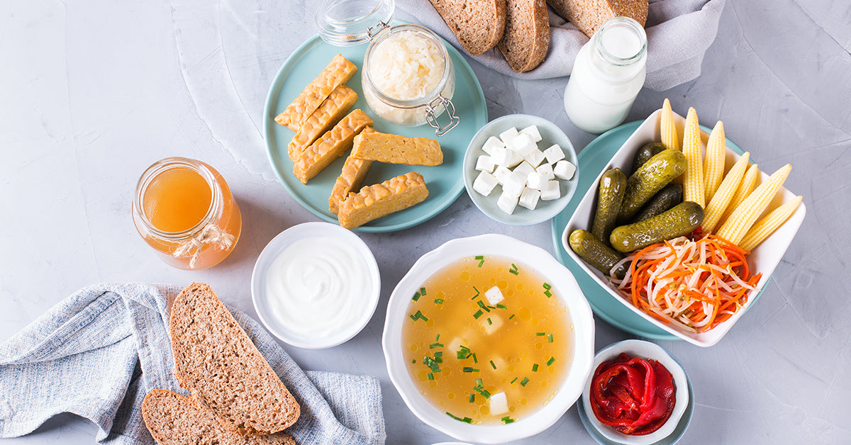 variety of fermented foods