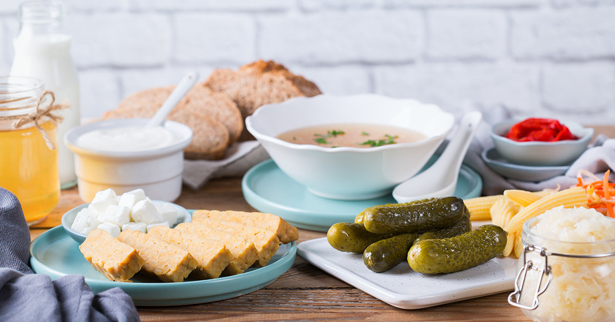 pickles, bread, yogurt and other fermented foods