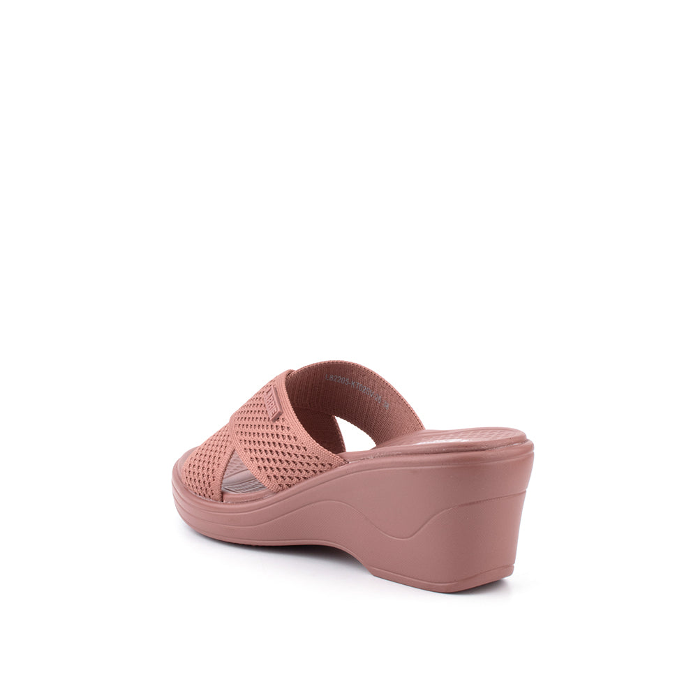 ladies pink wedge sandals