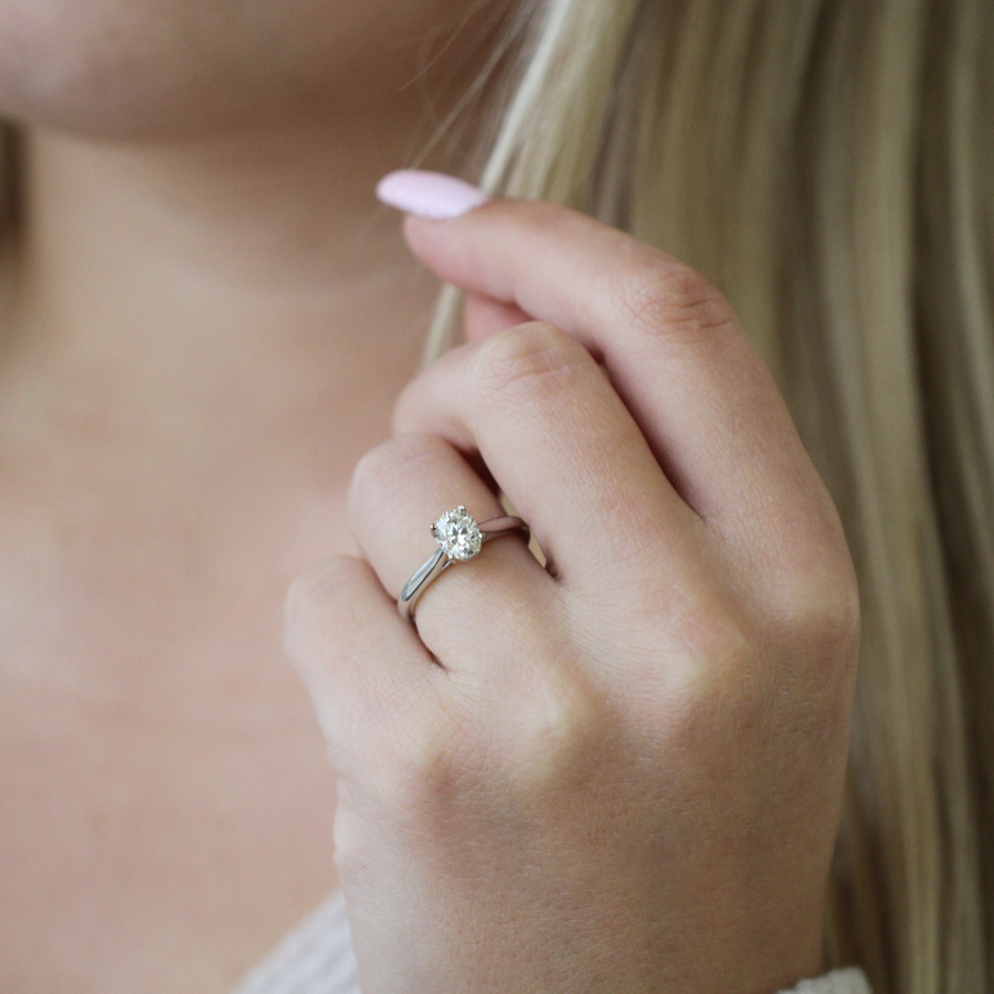 half carat oval diamond ring