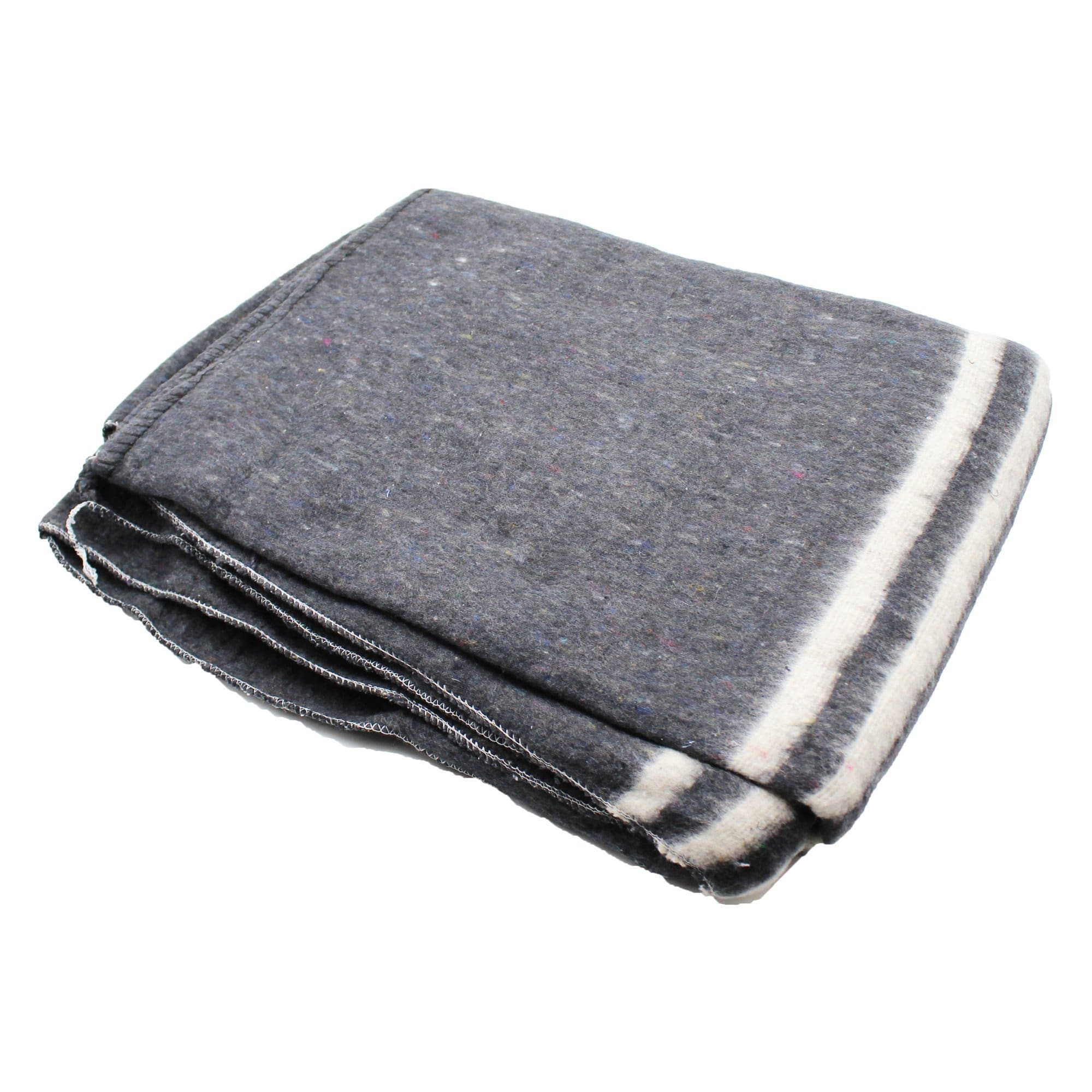 2 lb. Gray Emergency Relief Wool Blanket 51'' x 80'' - 50% Wool - Emergency  Blankets, Mylar Sleeping Bags Cots