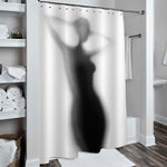 Naked Lady Silhouette Shower Curtain - Grey