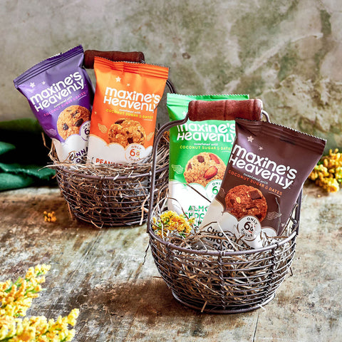 vegan individually wrapped cookies in Easter basket