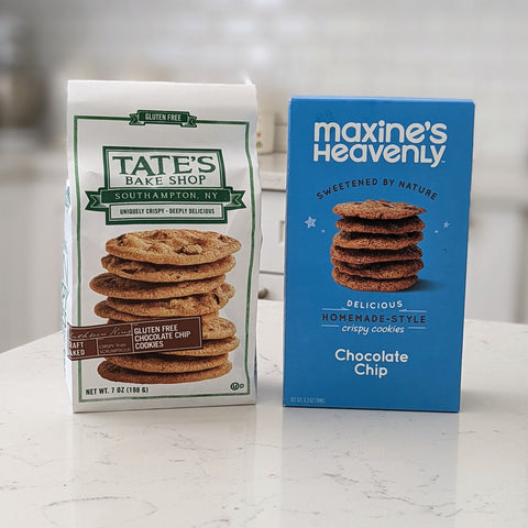 gluten free tates vs gluten free Maxine's Heavenly cookie comparison