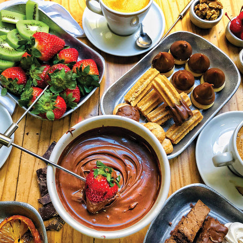 healthy superbowl desserts chocolate fondue