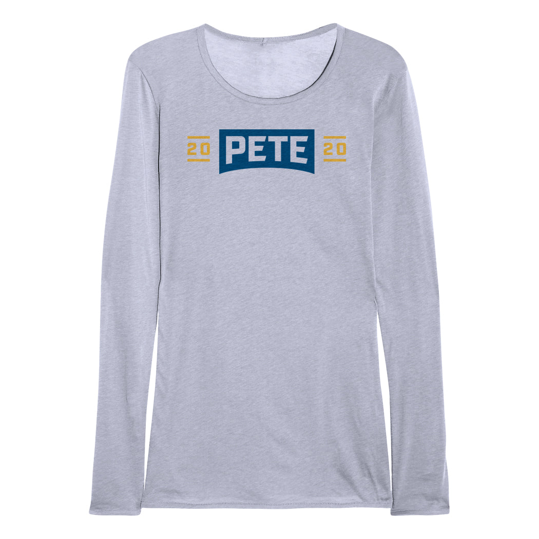 Fitted 2020 Long Sleeve Tee (Grey) – Pete For America Official Online Store1050 x 1050