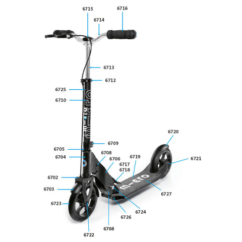 Micro Downtown Scooter Spare Parts diagram