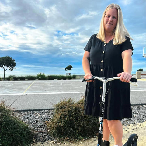 micro ambassador mel out and about on her micro downtown adult scooter