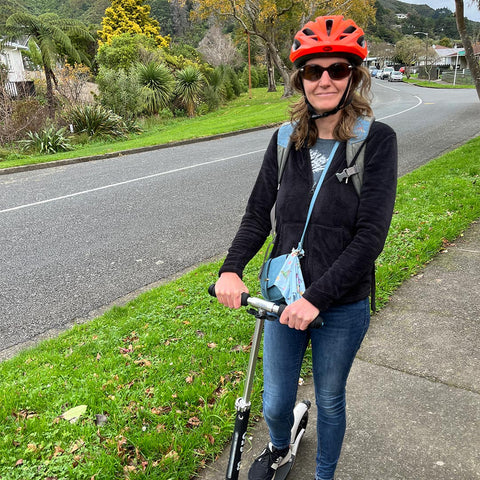 micro ambassador susan on her new micro flex plus adult scooter