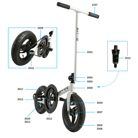 Micro Pedalflow Scooter Spare Parts digram